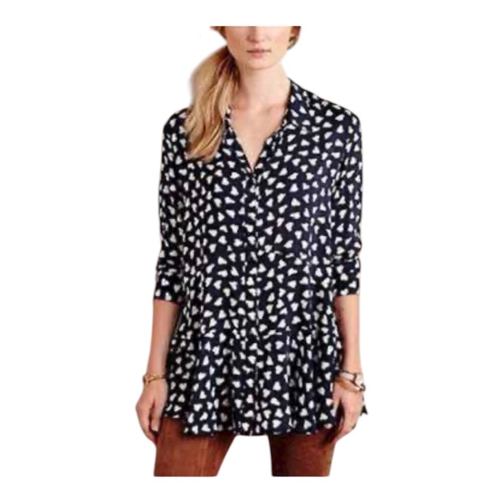 Anthropologie 11 1 Tylho Marin Top Tunic Blue NWT Small